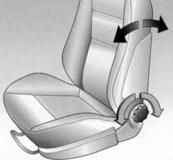 Регулировка угла наклона спинки сиденья