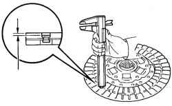 Измерение фрикционных накладок ведомого диска сцепления