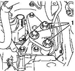 Крепление левого кронштейна демпфирующего блока двигателя